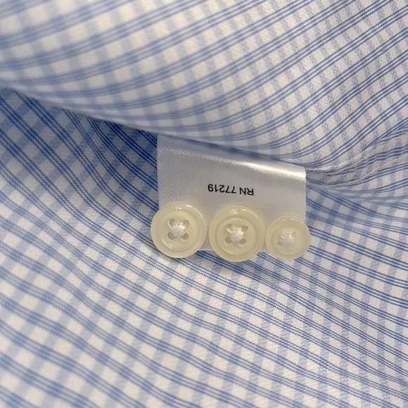 Pronto Uomo Slim Fit Long Sleeve Dress Shirt Blue White Mens Size 32/33 14-1/2 - Picture 5 of 8